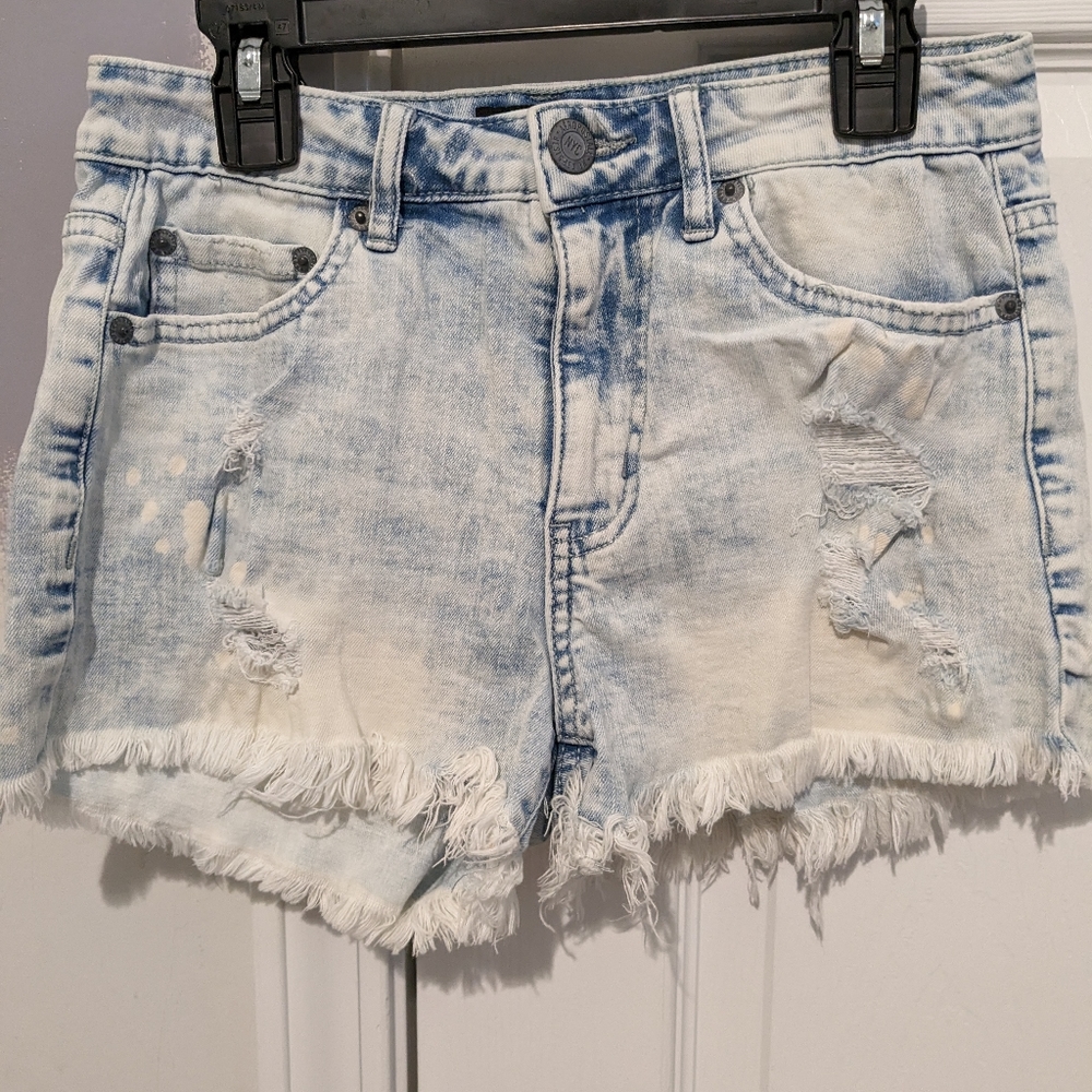 Aeropostale High Waisted Shorty Acid Washed Stretchy Size 2 Women's Shorts